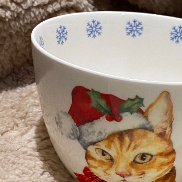 Portobello Kitty Cat in Christmas Hat Mug Seasons Greetings Made in England NWOT - Picture 3 of 12